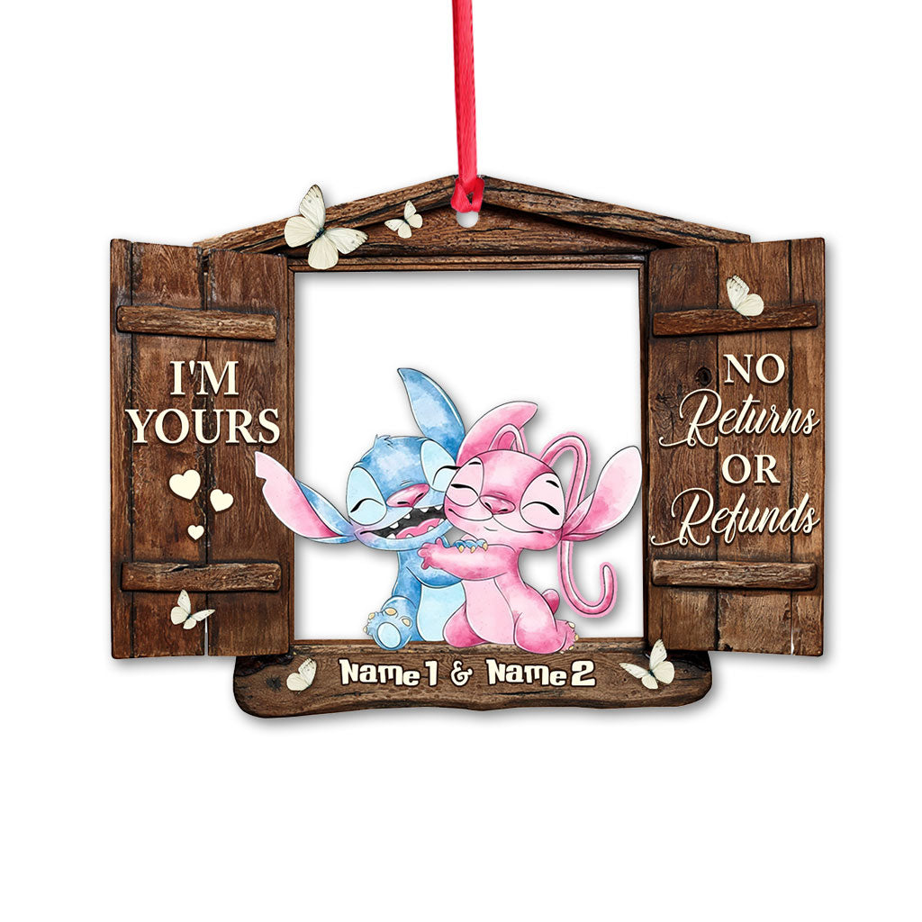 Personalized Christmas Ohana Ornament Custom Name Gift for Couples