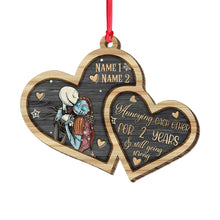 Load image into Gallery viewer, Personalized Nightmare Before Christmas Wood Ornament Custom Names Gift for Couples
