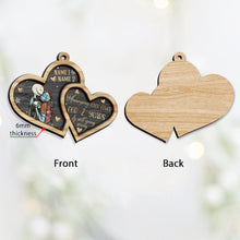 Load image into Gallery viewer, Personalized Nightmare Before Christmas Wood Ornament Custom Names Gift for Couples
