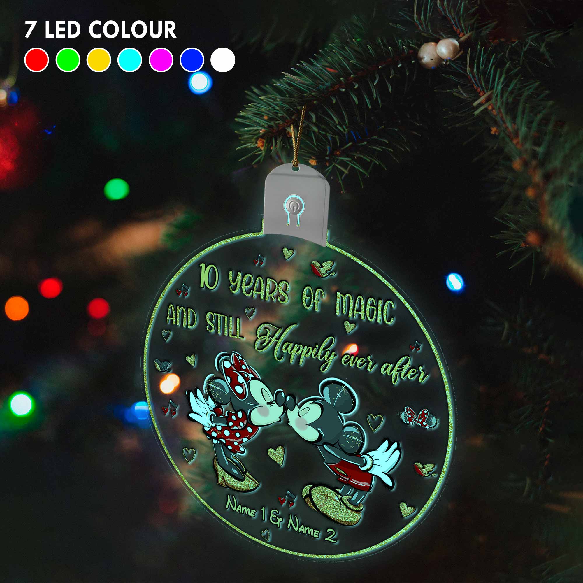 Personalized LED Acrylic Christmas Ornament Custom Names Gift