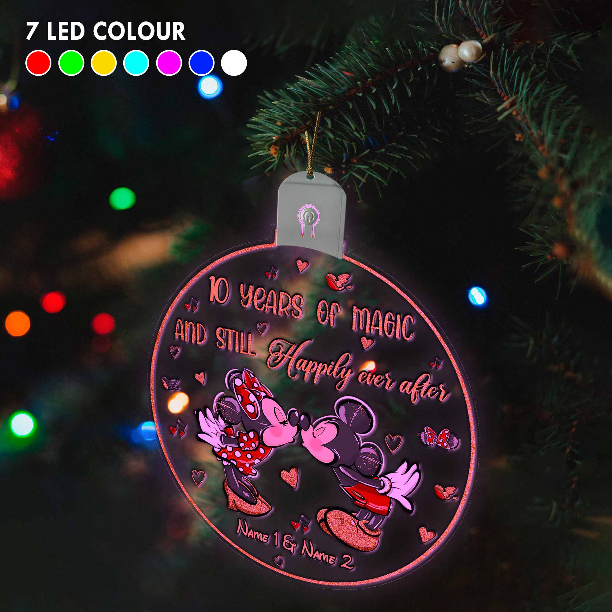 Personalized LED Acrylic Christmas Ornament Custom Names Gift