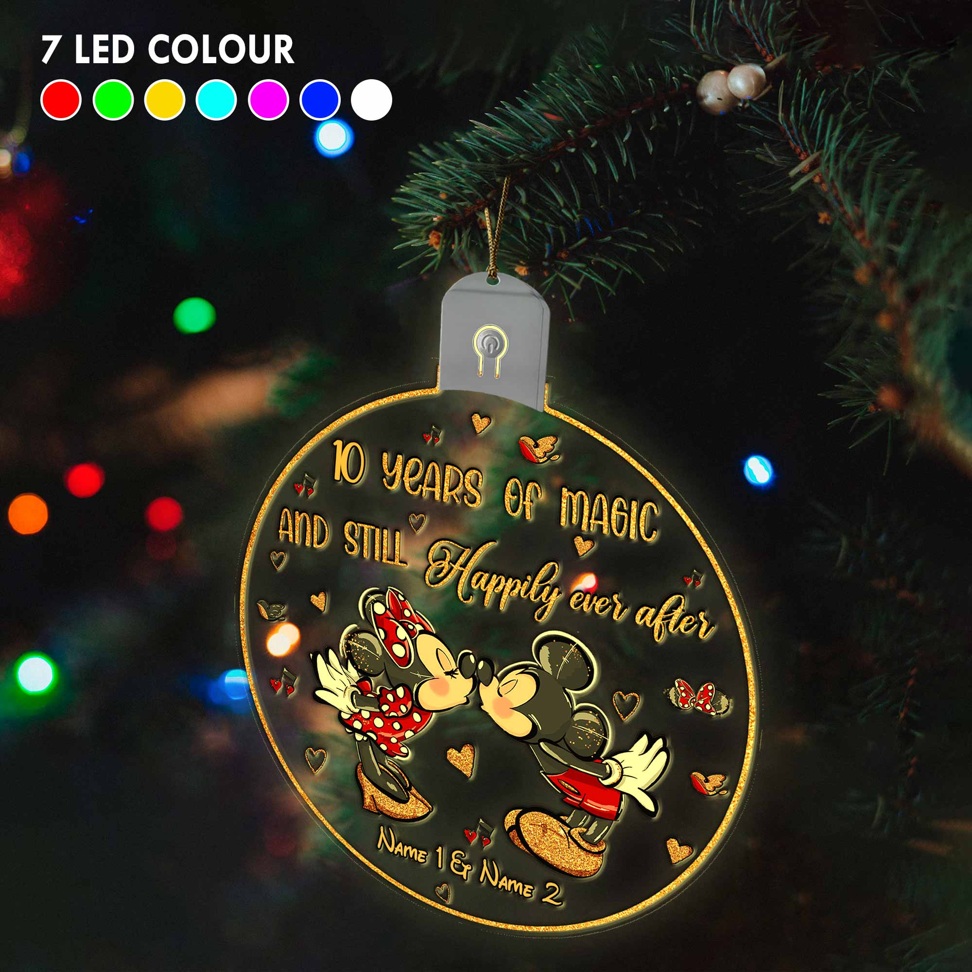 Personalized LED Acrylic Christmas Ornament Custom Names Gift
