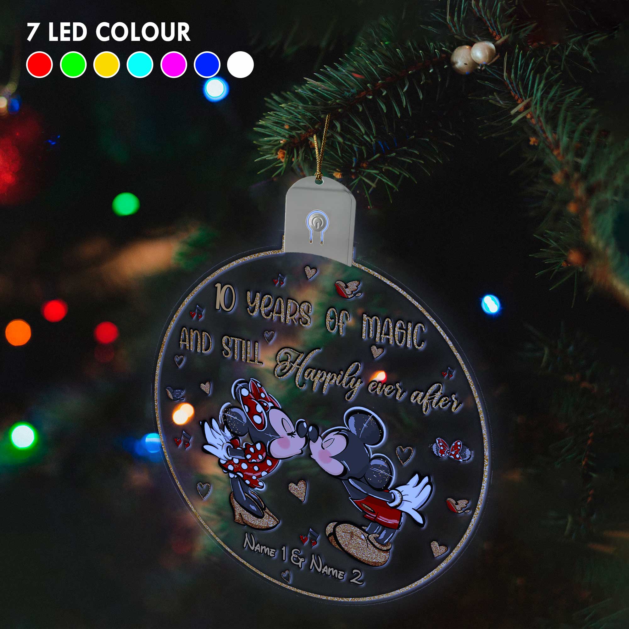 Personalized LED Acrylic Christmas Ornament Custom Names Gift