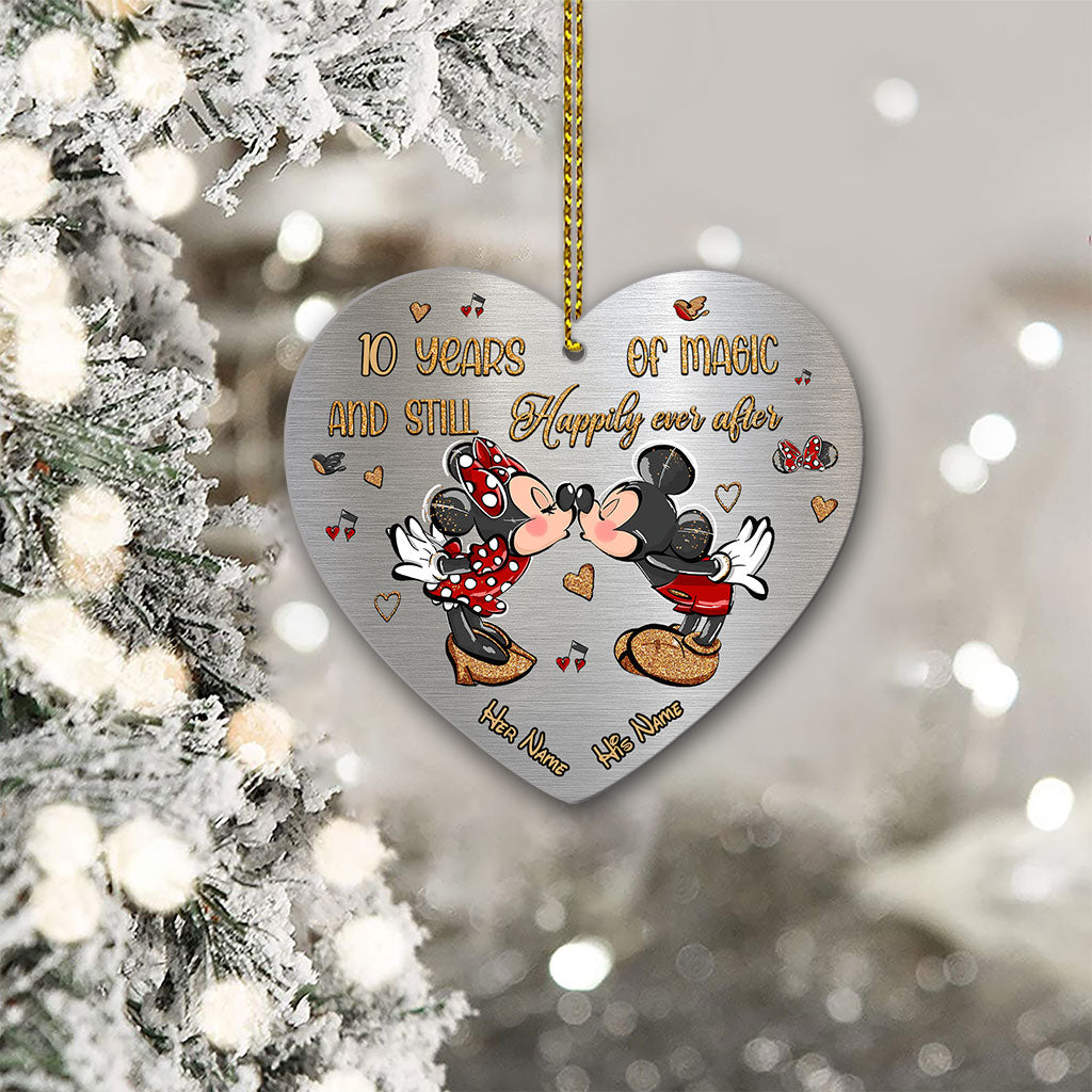 Personalized Christmas Mouse Heart Aluminium Ornament Gift Idea