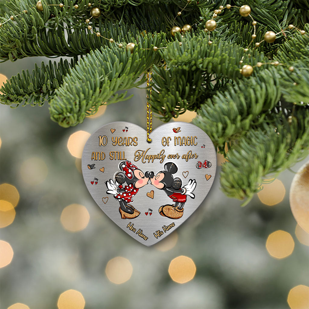 Personalized Christmas Mouse Heart Aluminium Ornament Gift Idea