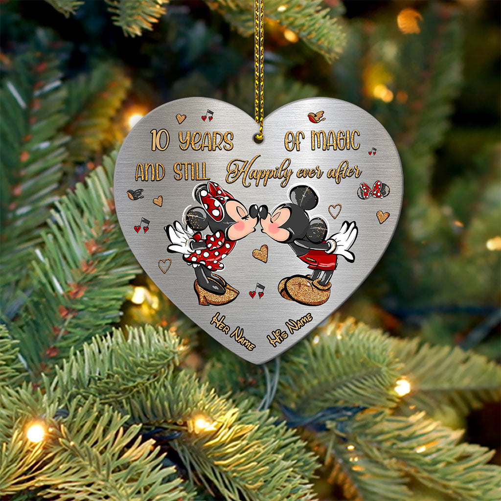Personalized Christmas Mouse Heart Aluminium Ornament Gift Idea