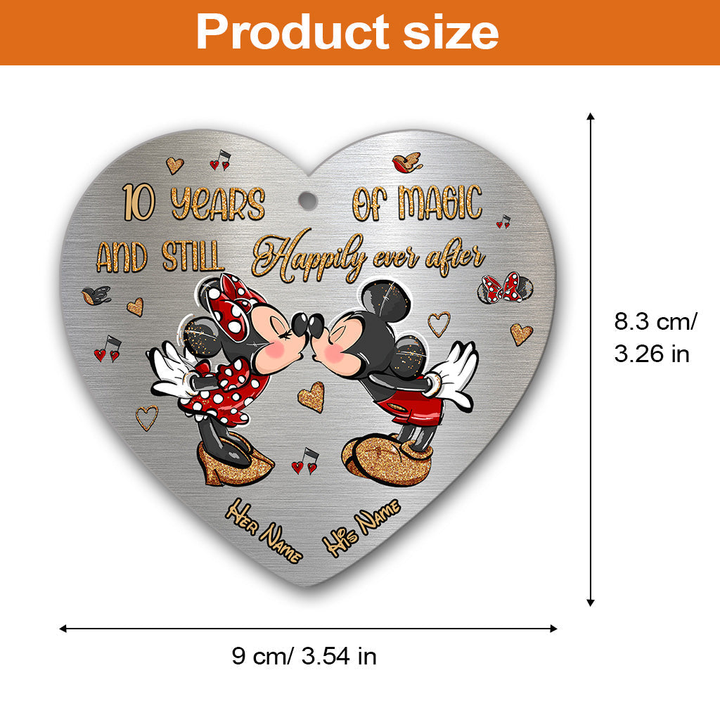 Personalized Christmas Mouse Heart Aluminium Ornament Gift Idea