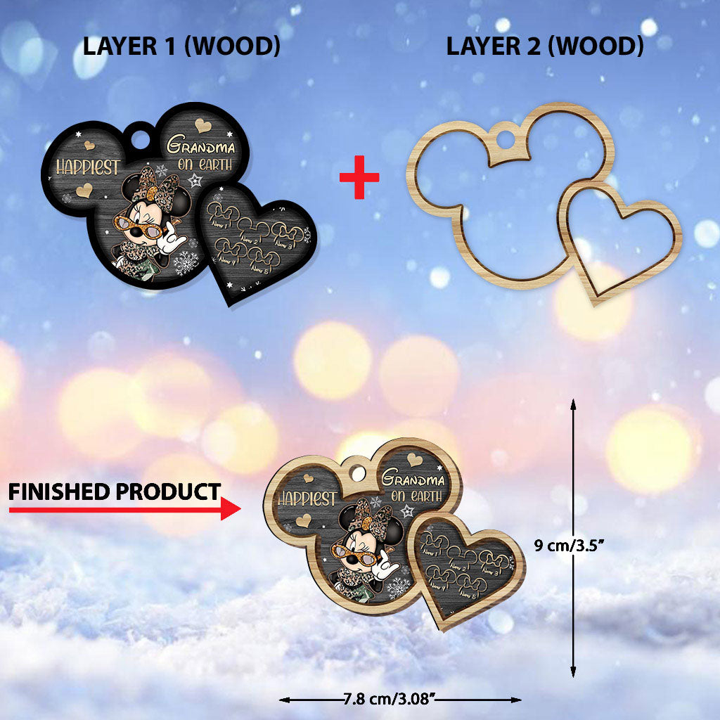 Personalized Christmas Mouse Ornament for Grandma | Custom Gift