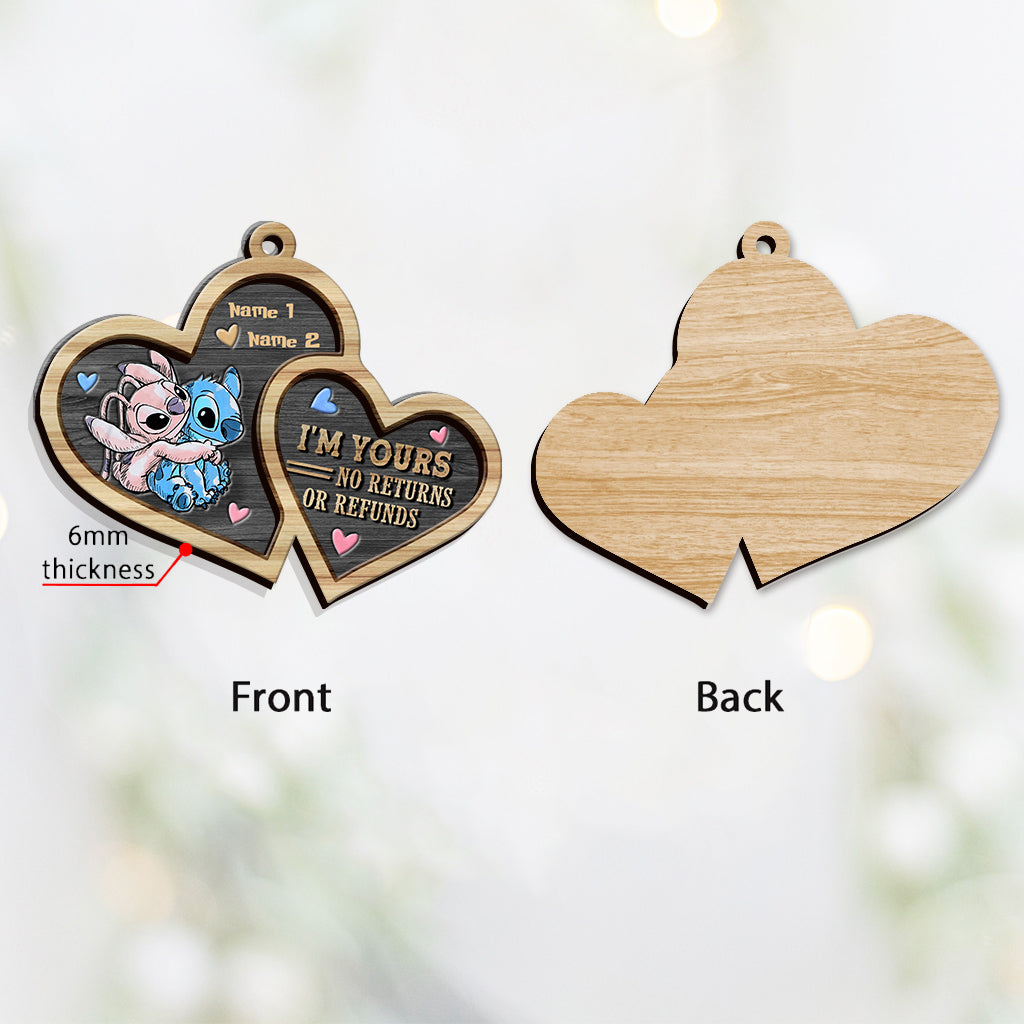 Personalized Layered Wood Ornament I'm Yours No Returns Gift for Couple