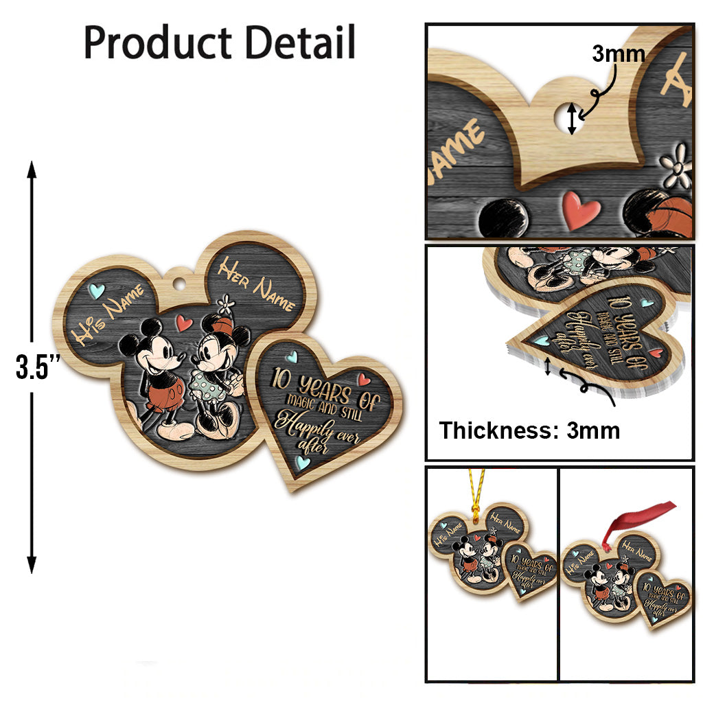 Personalized Mickey Mouse Christmas Ornament Custom Names Gift