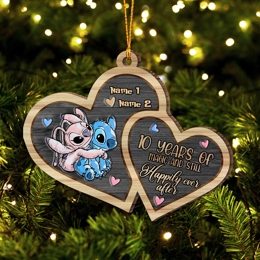 Personalized Acrylic Christmas Ornament Custom Names Heart Design