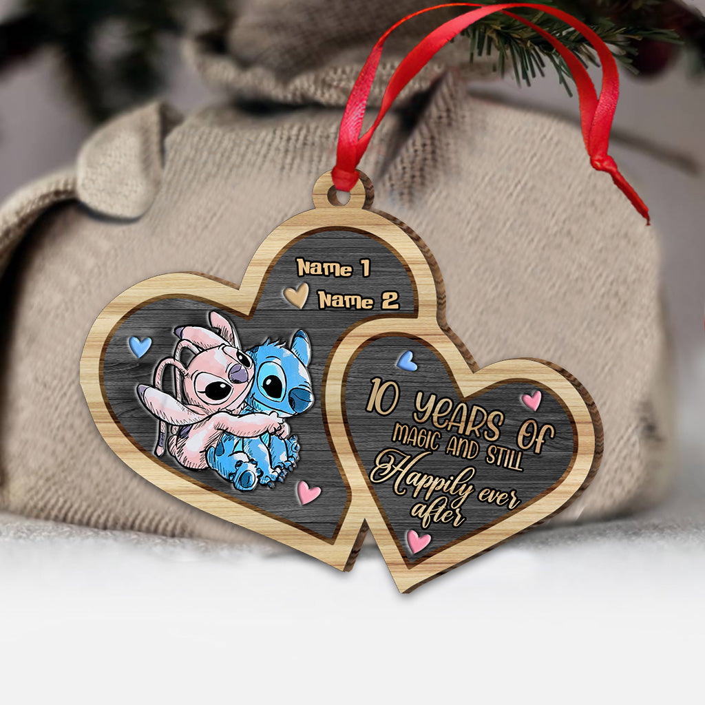 Personalized Acrylic Christmas Ornament Custom Names Heart Design