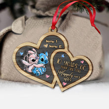 Load image into Gallery viewer, Personalized Acrylic Christmas Ornament Custom Names Heart Design
