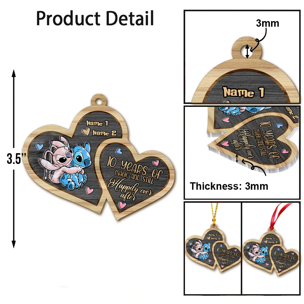 Personalized Acrylic Christmas Ornament Custom Names Heart Design
