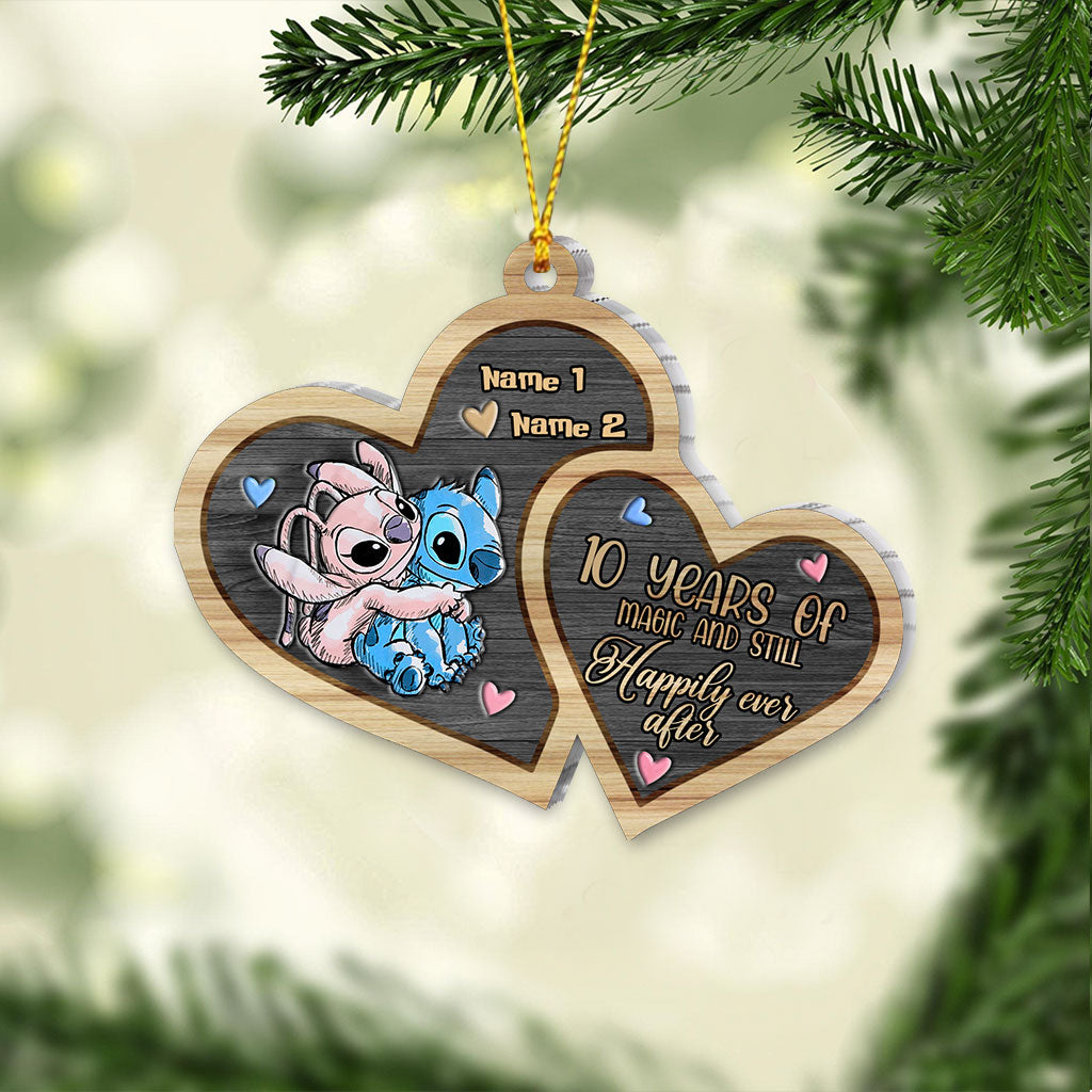 Personalized Acrylic Christmas Ornament Custom Names Heart Design