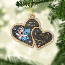 Load image into Gallery viewer, Personalized Acrylic Christmas Ornament Custom Names Heart Design
