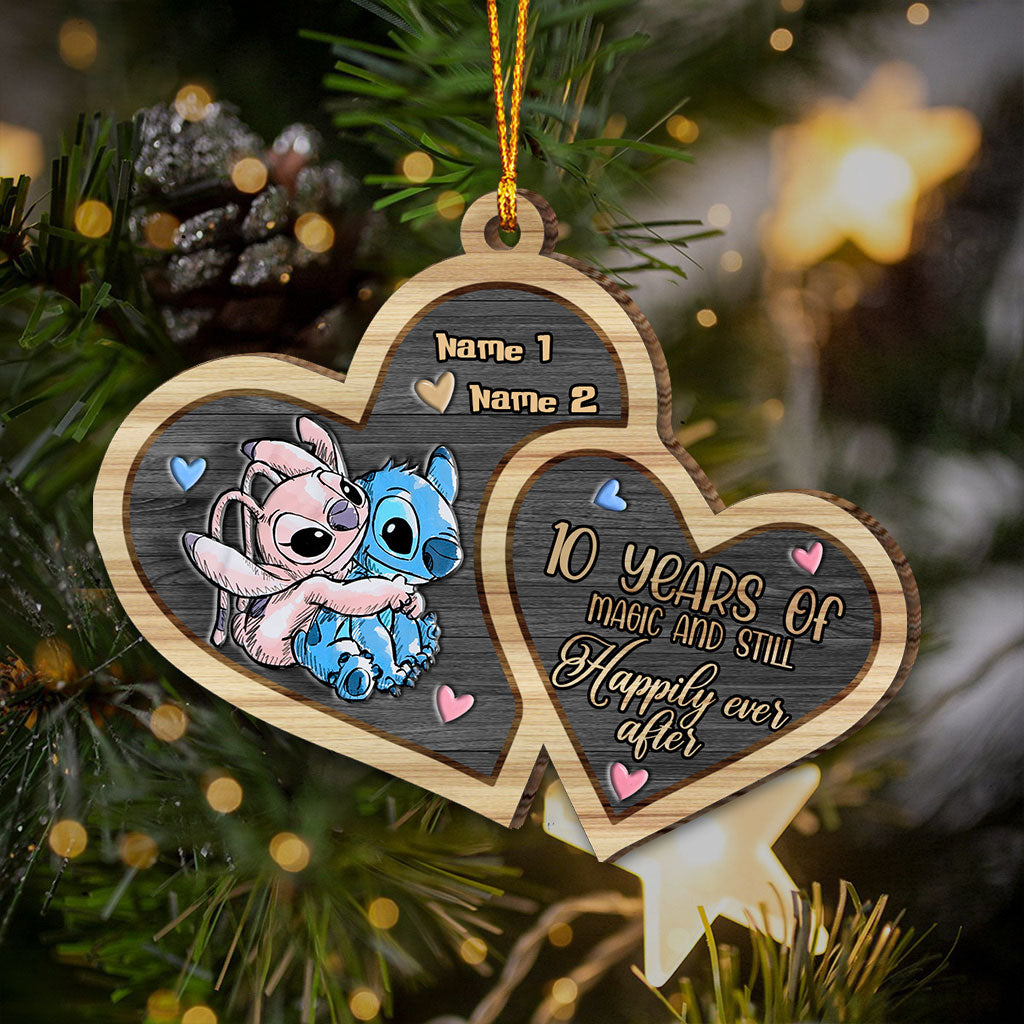 Personalized Acrylic Christmas Ornament Custom Names Heart Design