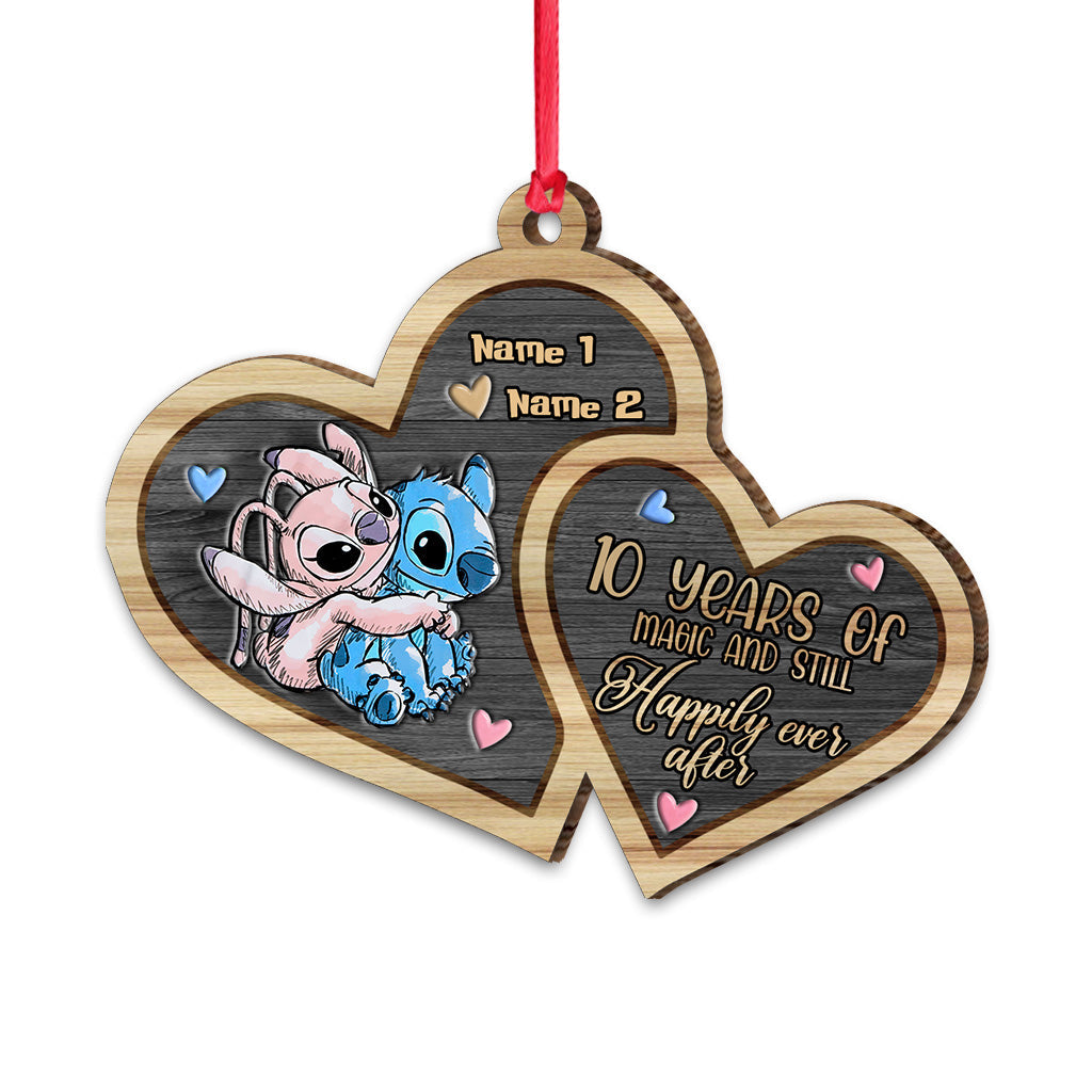 Personalized Acrylic Christmas Ornament Custom Names Heart Design