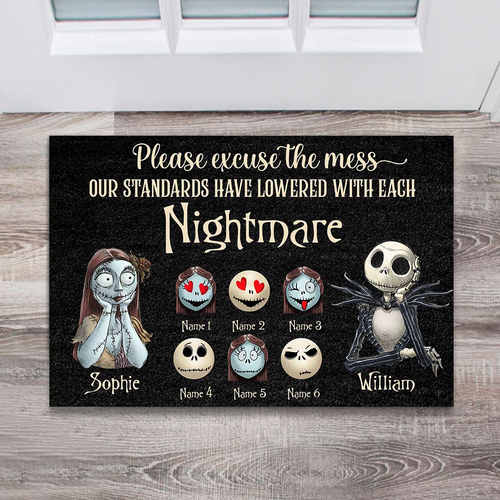 Personalized Nightmare Doormat with Custom Names for Halloween