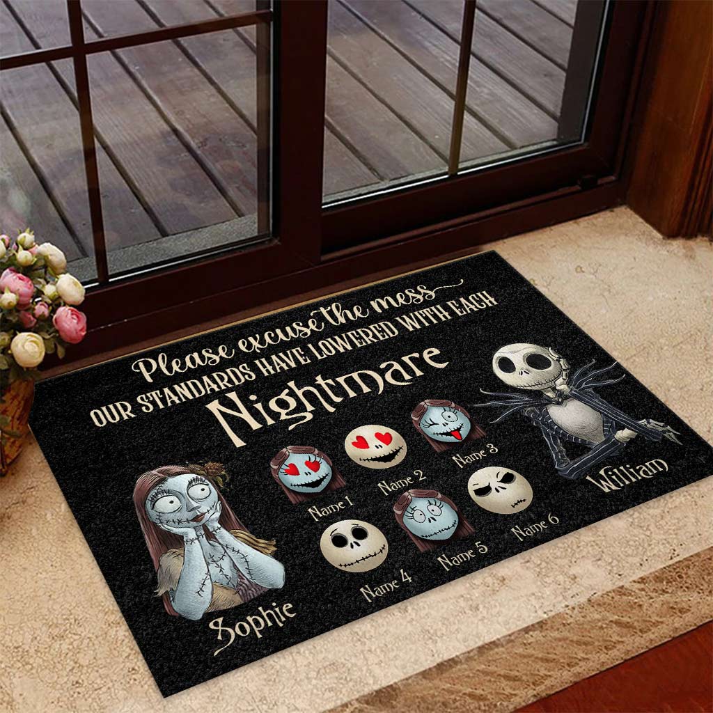 Personalized Nightmare Doormat with Custom Names for Halloween