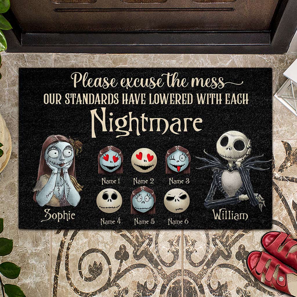 Personalized Nightmare Doormat with Custom Names for Halloween