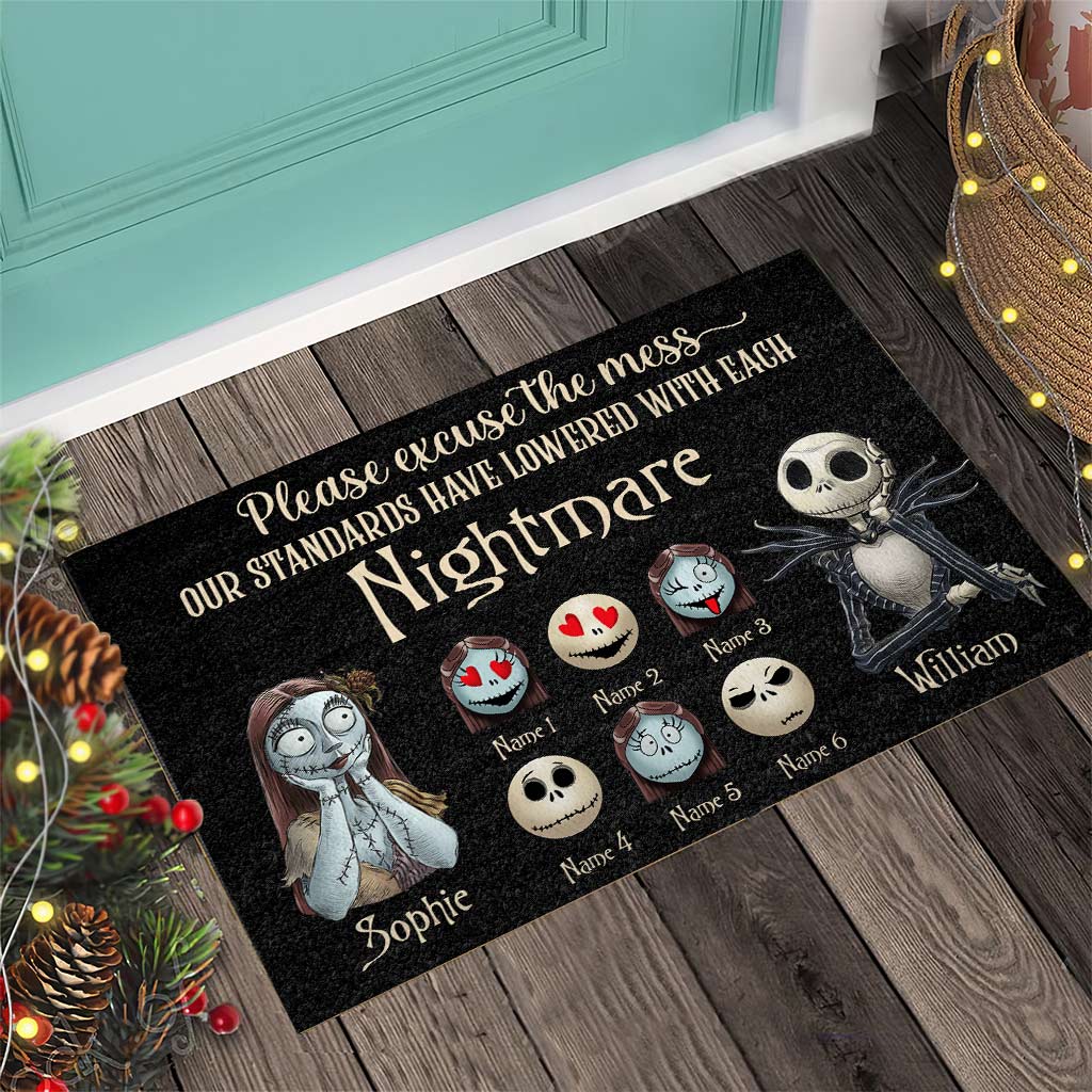 Personalized Nightmare Doormat with Custom Names for Halloween