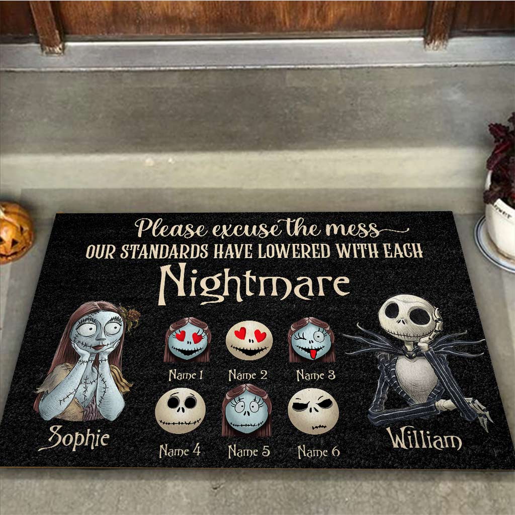 Personalized Nightmare Doormat with Custom Names for Halloween