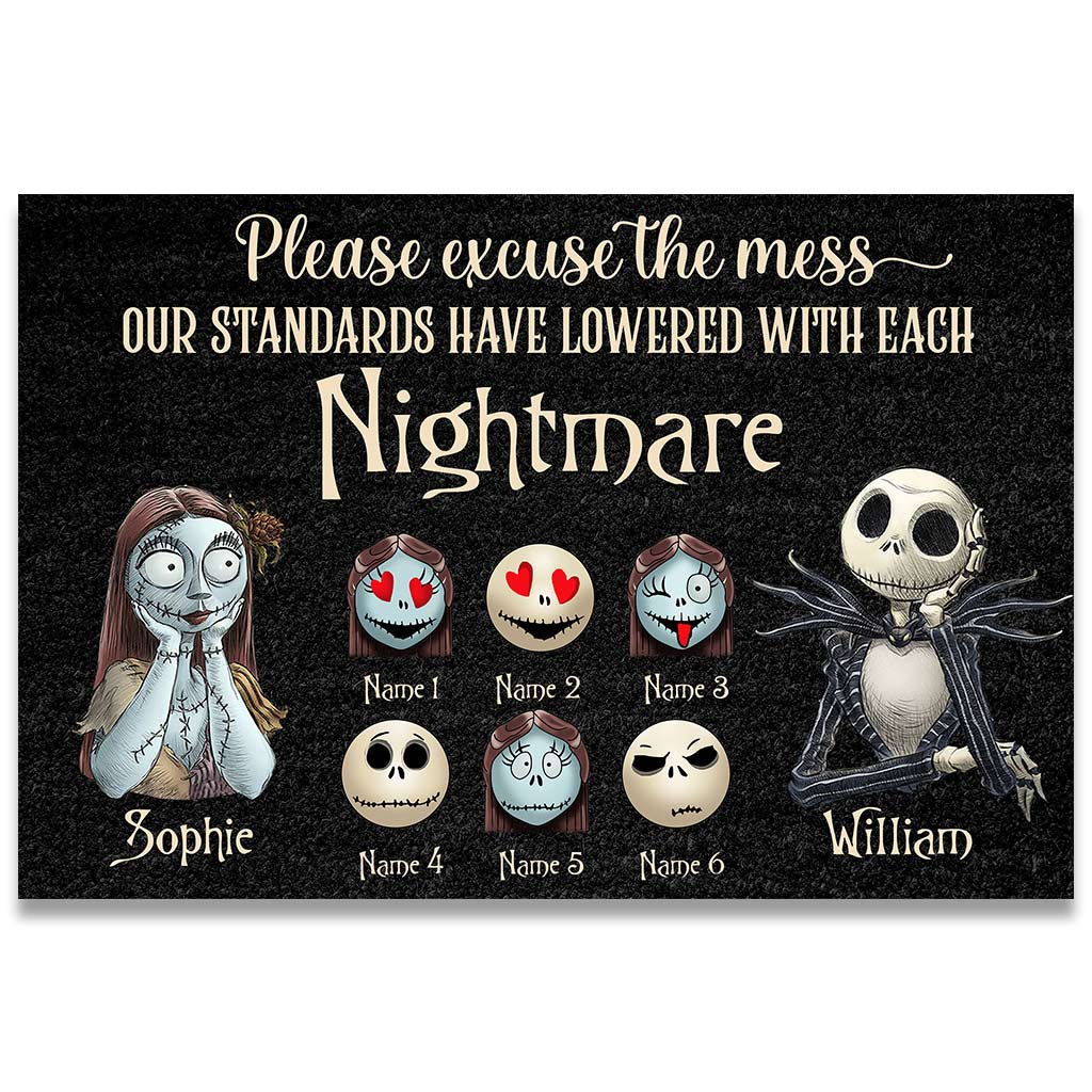 Personalized Nightmare Doormat with Custom Names for Halloween