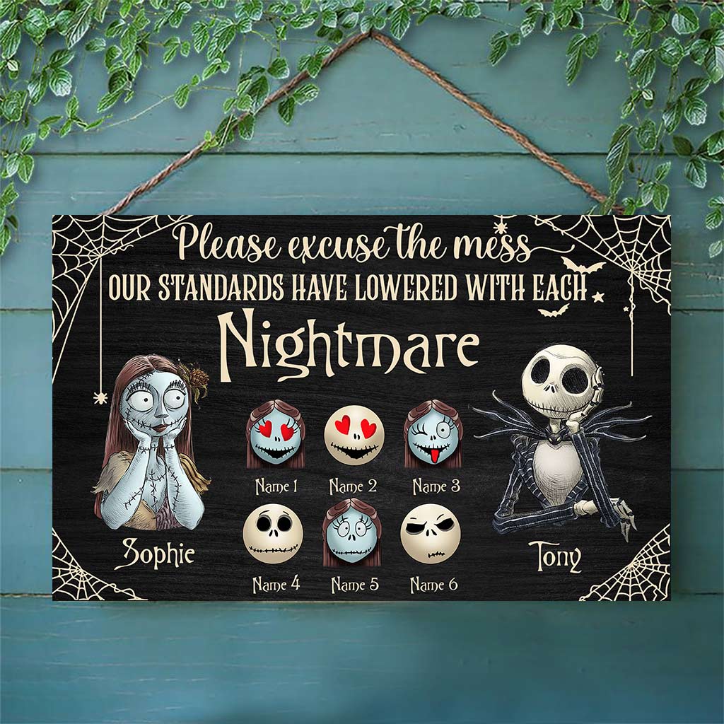 Personalized Nightmare Wood Sign Custom Names Unique Gift