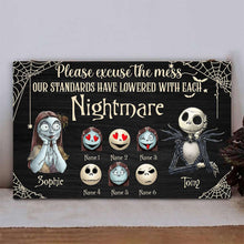 Load image into Gallery viewer, Personalized Nightmare Wood Sign Custom Names Unique Gift
