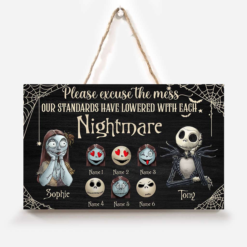 Personalized Nightmare Wood Sign Custom Names Unique Gift