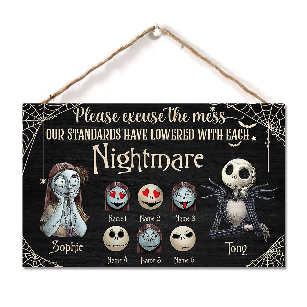 Personalized Nightmare Wood Sign Custom Names Unique Gift