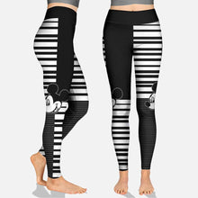 Load image into Gallery viewer, Personalized Black and White Mouse Hoodie and Leggings Set for Kids
