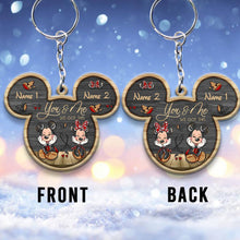 Load image into Gallery viewer, Custom Couple Keychain You &amp; Me Mouse Shape Personalized Gift

