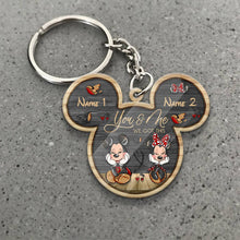 Load image into Gallery viewer, Custom Couple Keychain You &amp; Me Mouse Shape Personalized Gift

