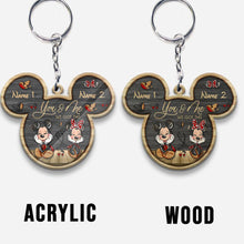 Load image into Gallery viewer, Custom Couple Keychain You &amp; Me Mouse Shape Personalized Gift
