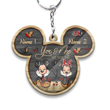 Load image into Gallery viewer, Custom Couple Keychain You &amp; Me Mouse Shape Personalized Gift
