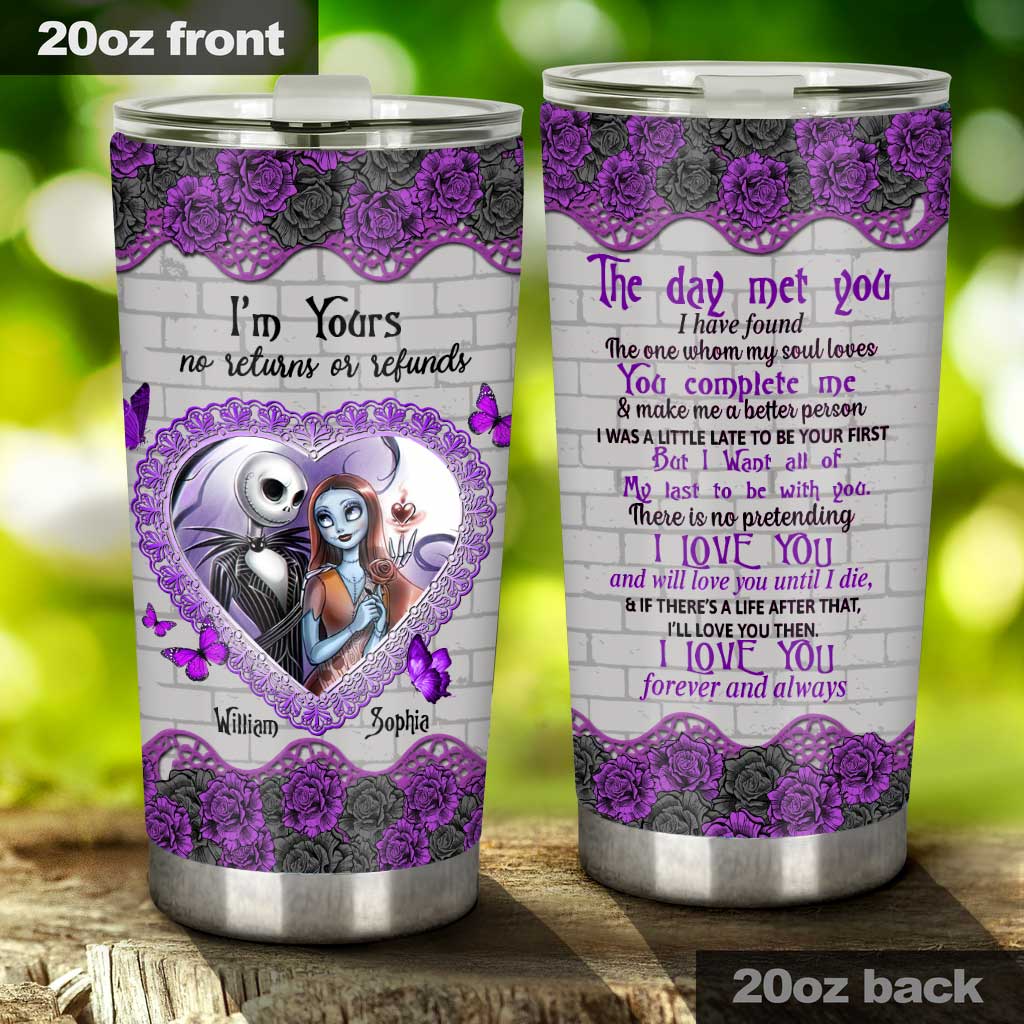 Personalized Couples Tumbler with Custom Names Unique Gift for Anniversary or Valentine's Day