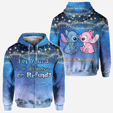 Load image into Gallery viewer, Personalized Couple Ohana Hoodie Galaxy Print Custom Names Gift
