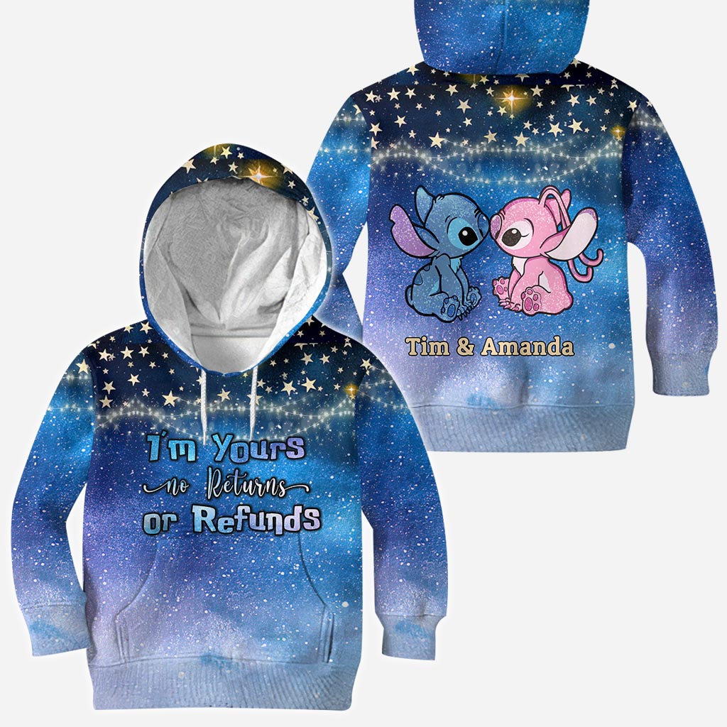 Personalized Couple Ohana Hoodie Galaxy Print Custom Names Gift