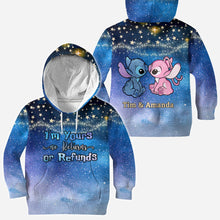 Load image into Gallery viewer, Personalized Couple Ohana Hoodie Galaxy Print Custom Names Gift
