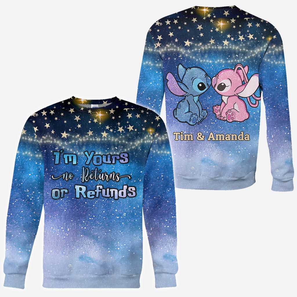 Personalized Couple Ohana Hoodie Galaxy Print Custom Names Gift