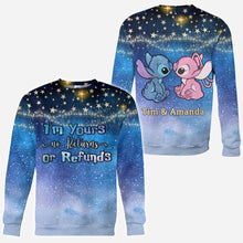 Load image into Gallery viewer, Personalized Couple Ohana Hoodie Galaxy Print Custom Names Gift
