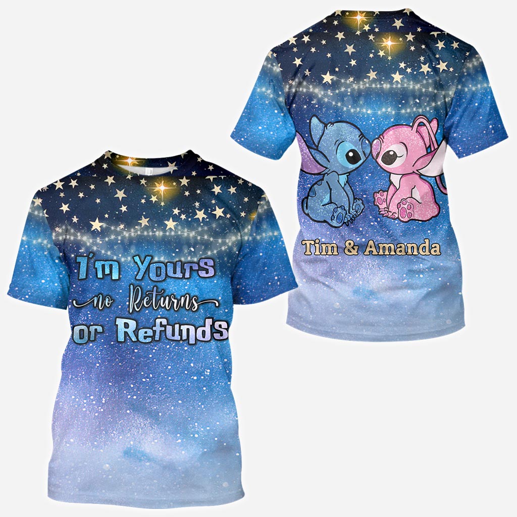 Personalized Couple Ohana Hoodie Galaxy Print Custom Names Gift