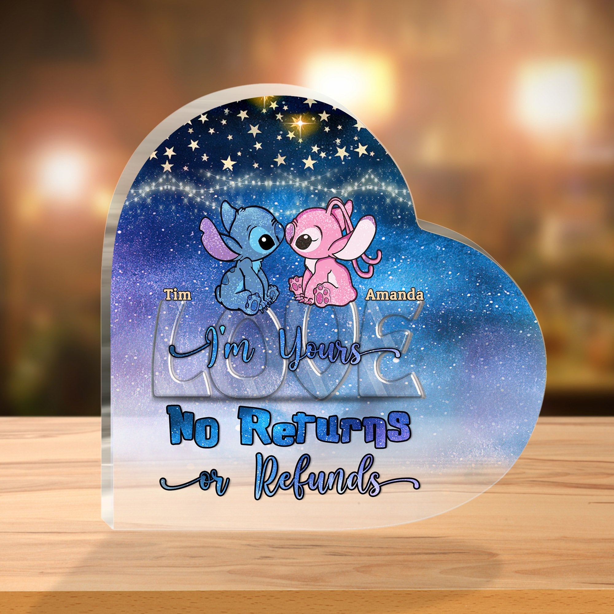 Personalized Acrylic Couple Plaque Custom Name Gift for Valentines
