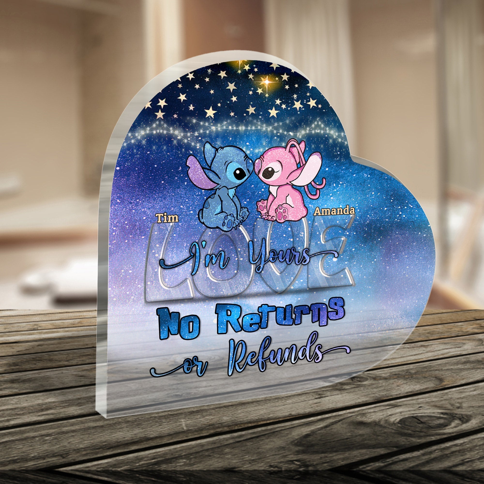 Personalized Acrylic Couple Plaque Custom Name Gift for Valentines
