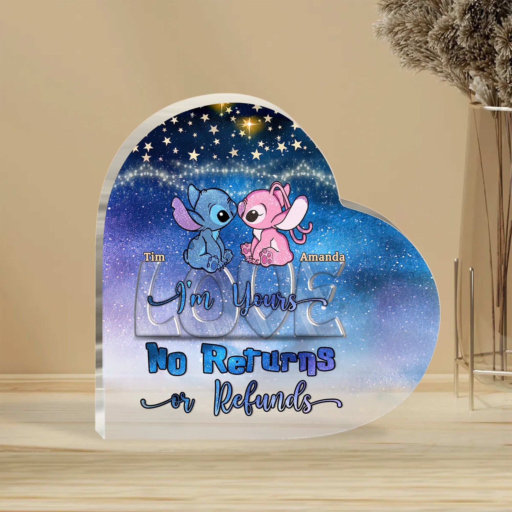Personalized Acrylic Couple Plaque Custom Name Gift for Valentines