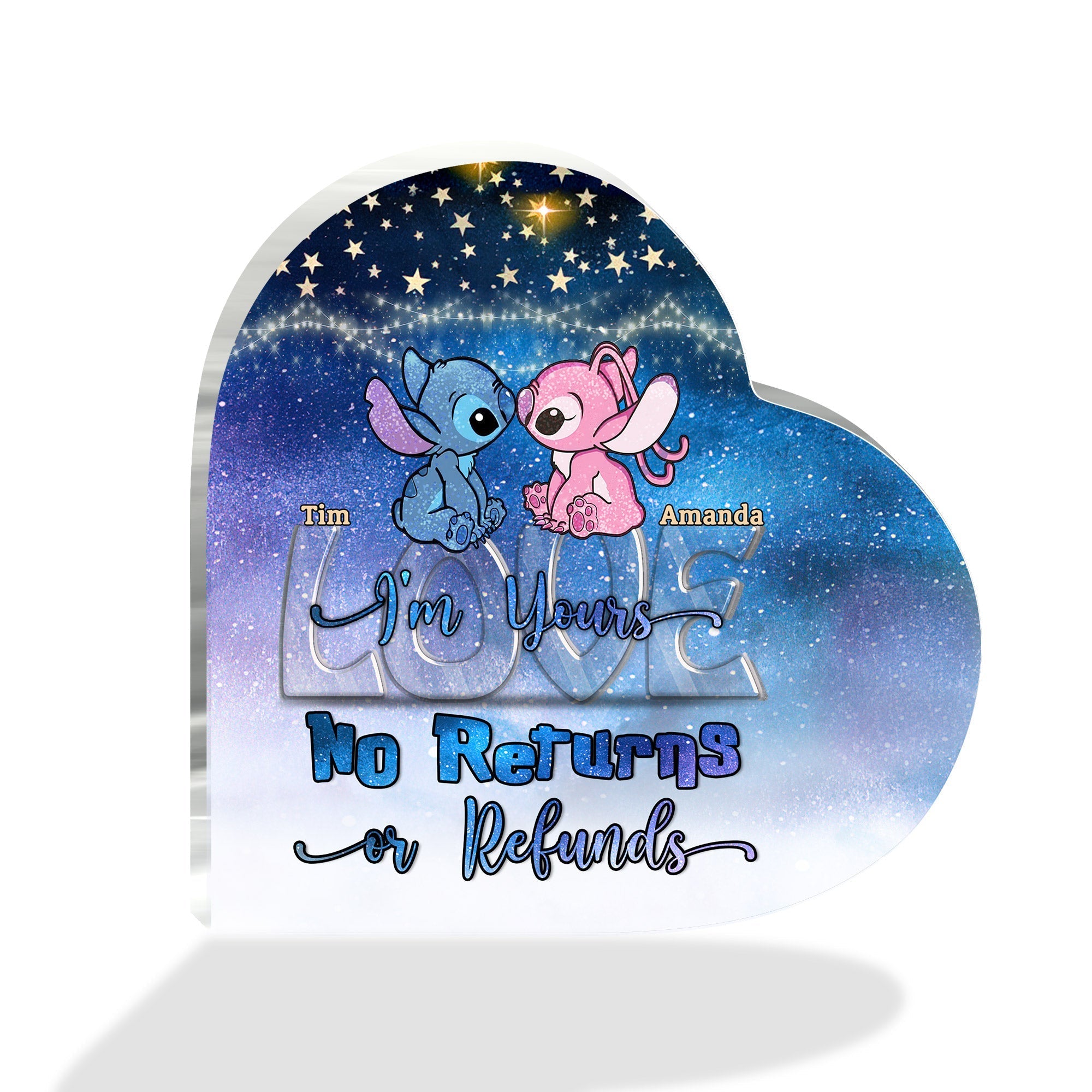 Personalized Acrylic Couple Plaque Custom Name Gift for Valentines