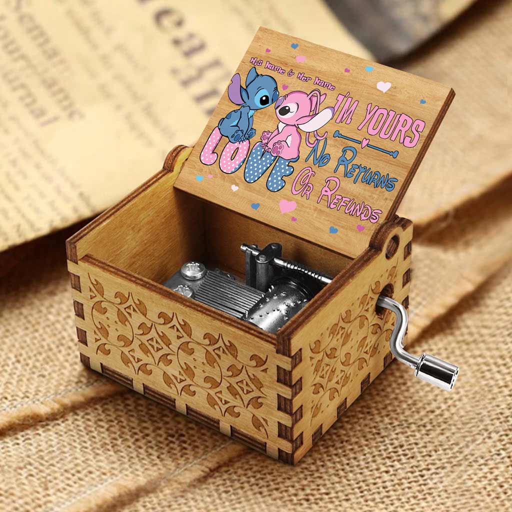 Personalized Ohana Hand Crank Music Box Custom Gift for Partner