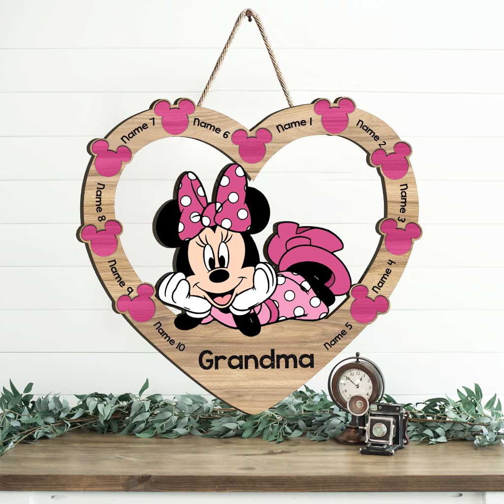 Personalized Minnie Mouse Wood Sign Gift for Grandma - Mother's Day